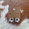 Rectangular Shape Sports Ball Stud Earrings