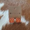Rectangular Shape Sports Ball Stud Earrings