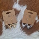 Hypoallergenic Brass V Dangling Earrings