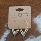 Hypoallergenic Brass V Dangling Earrings