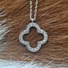 Gold Plated Cubic Zirconia Clover Necklace