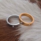 Love Cubic Zirconia Stainless Steel Ring