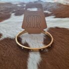 Crystal Love Stainless Steel Hinged Bracelet