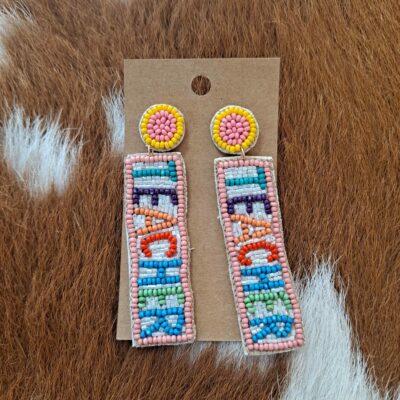 Multi-Colored Teacher Beaded Post Earrings