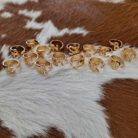 Bubble Design Adjustable Initial Gold Plated Rings