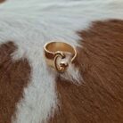 Bubble Design Adjustable Initial Gold Plated Rings
