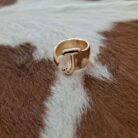 Bubble Design Adjustable Initial Gold Plated Rings