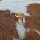 Bubble Design Adjustable Initial Gold Plated Rings