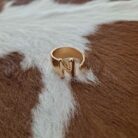 Bubble Design Adjustable Initial Gold Plated Rings