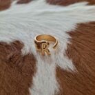 Bubble Design Adjustable Initial Gold Plated Rings