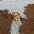 Bubble Design Adjustable Initial Gold Plated Rings