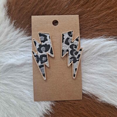 Western Thunderbolt Lightning Bolt Earrings