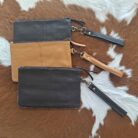 Western Hair-On Genuine Cowhide Leather Wristlet