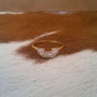 Clear Crystal Gold Dipped Ring