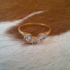 Clear Crystal Gold Dipped Ring