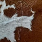 18K Gold Plated Lock Pendant Necklace with Engraved Initial