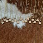 18K Gold Plated Lock Pendant Necklace with Engraved Initial