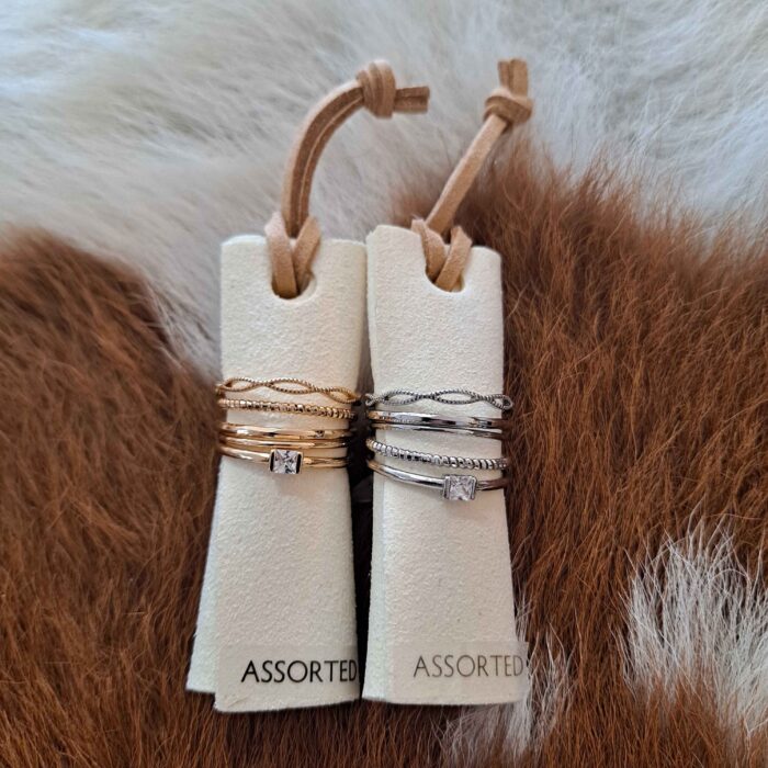 Mixed 5 Piece Band Rings Set