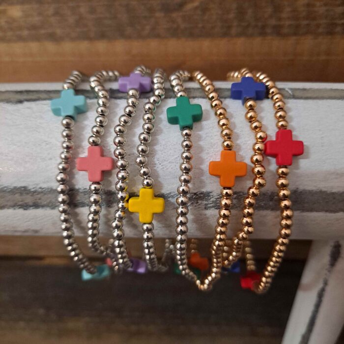 Beaded Cross Stretch Bracelets Beaded Cross Stretch Bracelets