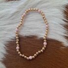 Semi Precious Stone Accent Ball Beaded Stretch Bracelet