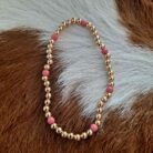 Semi Precious Stone Accent Ball Beaded Stretch Bracelet