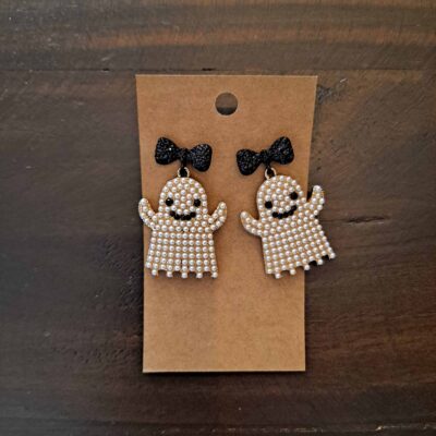 Halloween White Ghost Dangling Earrings