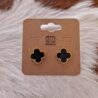 Elegant Clover Shaped Gold Stud Earrings Mother of Pearl Design