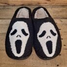 Halloween Ghost Face Design Fleece Slippers