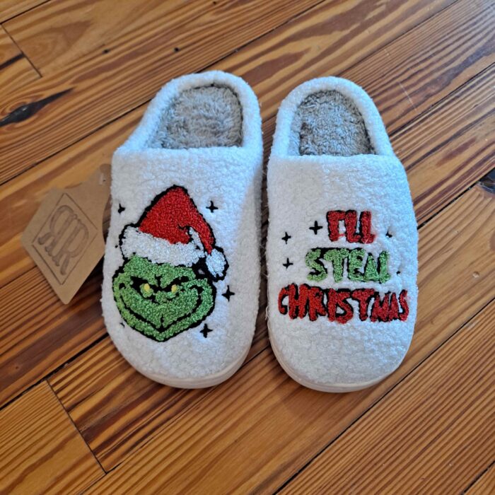 Christmas Gifts Grinch Warm Fleece Slippers