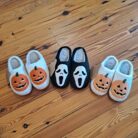 Halloween Pumpkin Cozy Warm Fleece Slippers