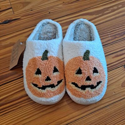 Halloween Pumpkin Cozy Warm Fleece Slippers