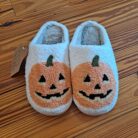 Halloween Pumpkin Cozy Warm Fleece Slippers