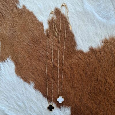 Floral Charm 18K Gold Dip Stainless Steel Necklace