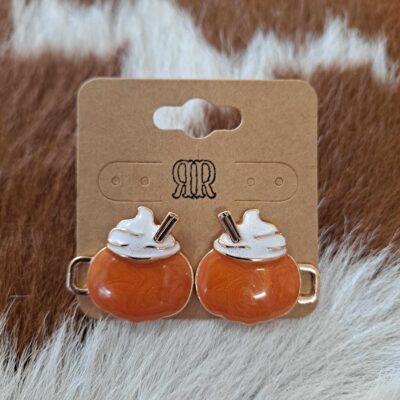 Pumpkin Mug Cup Post Earrings