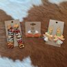 Thanksgiving Corn Bead Raffle Tassel Hook Earrings