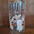 Holiday Glass Cup With Bamboo Lid And Glass Straw