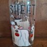 Holiday Glass Cup With Bamboo Lid And Glass Straw