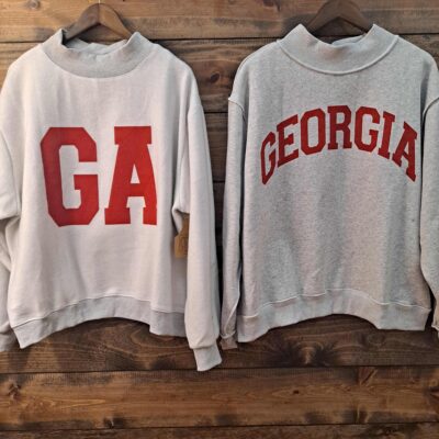 GEORGIA & GA  Print Reversible Mock Neck Graphic Sweatshirt