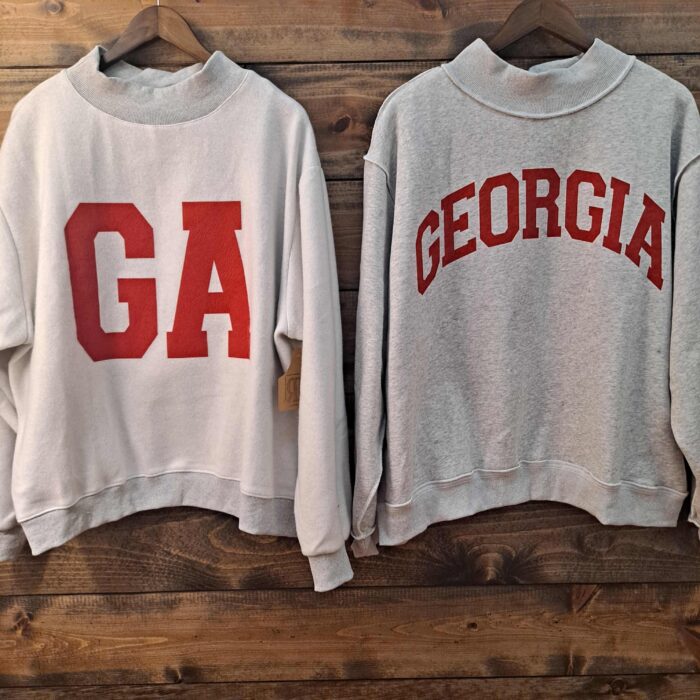 GEORGIA & GA  Print Reversible Mock Neck Graphic Sweatshirt