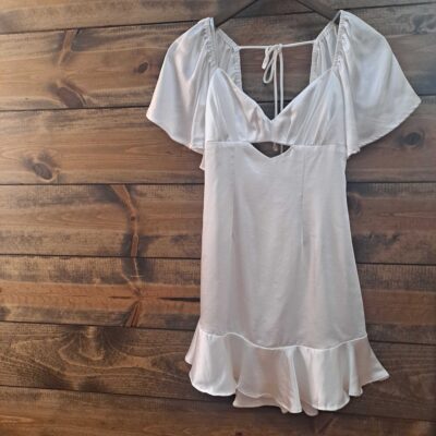 Tie Back Ruffle Cami Mini Dress With Slip