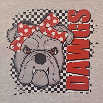 Dawgs Polka Dot Bow Graphic Crewneck Sweatshirt