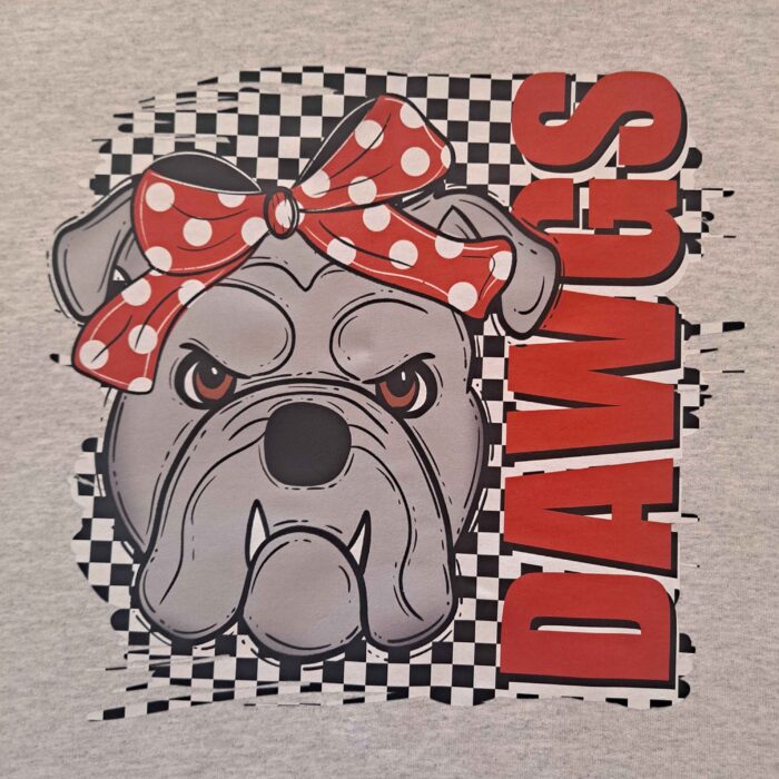 Dawgs Polka Dot Bow Graphic Crewneck Sweatshirt