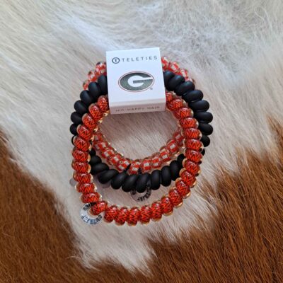 Teleties Georgia Dawgs Small Spiral Hair Coil Trio Set