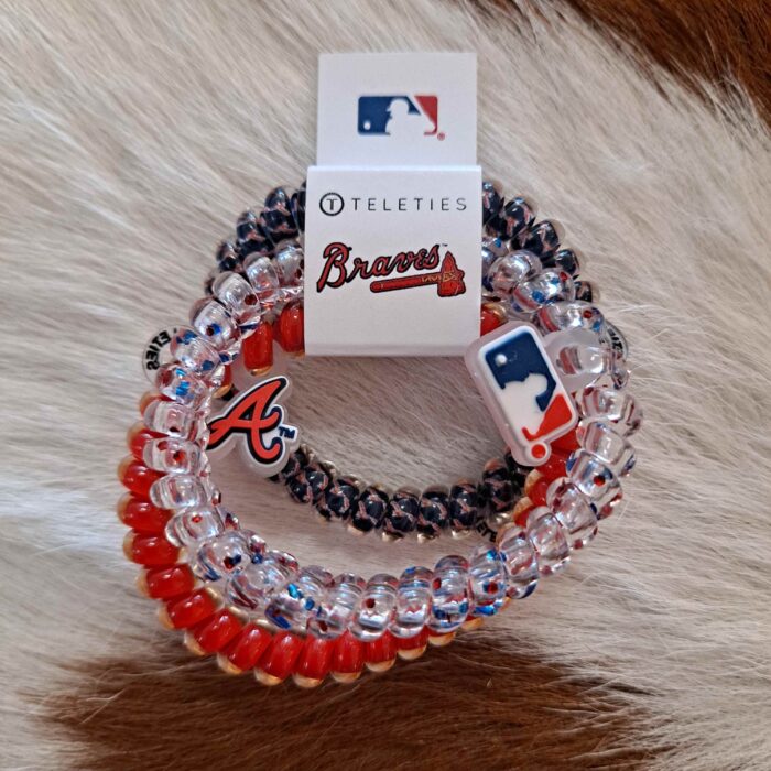 Teleties Atlanta Braves Spiral Hair Coil Trio Set