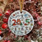2025 Year In Review Trendy Recap Christmas Ceramic Ornament