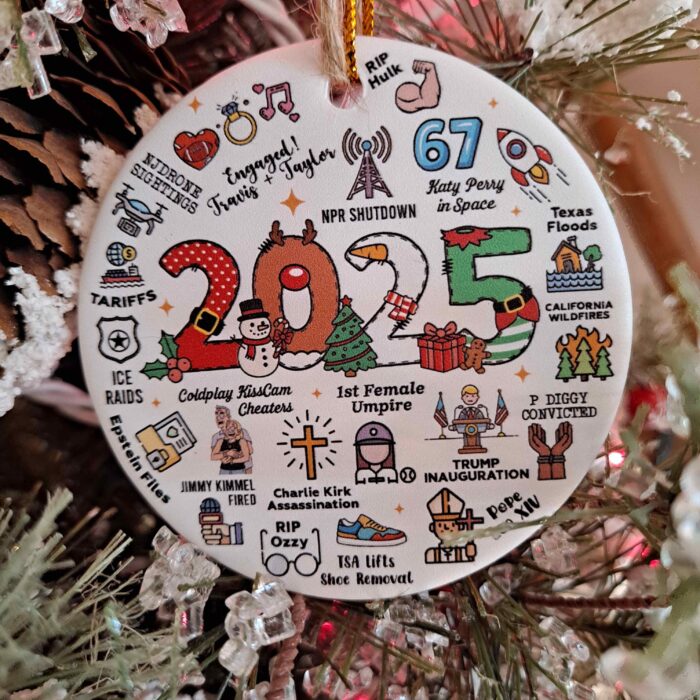 2025 Year In Review Trendy Recap Christmas Ceramic Ornament