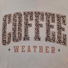 Coffee Weather Leopard Crewneck Graphic Sweatshirt
