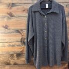 Ribbed Collared Button Down Side Pocket Shacket