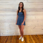 Double Layered Strapless Tube Top Romper with Pockets