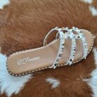 Ding Slip On Gold Studded Sandals